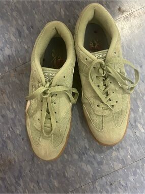 Reebok Sage Green Suede Low-Top Sneakers